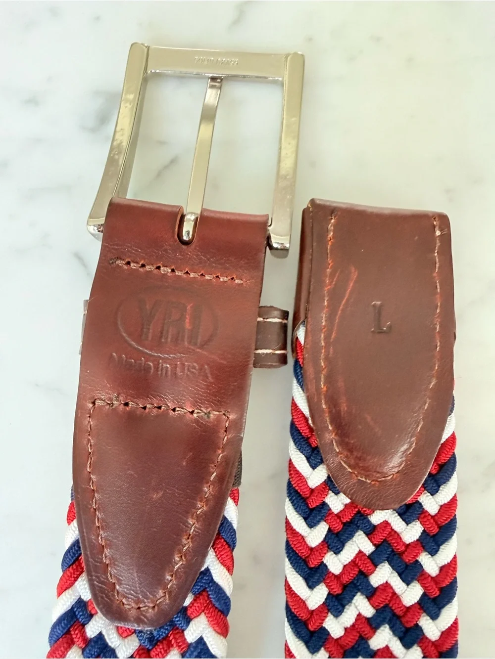 YRI Braided Braveheart Elastic Belt Mens Size L
